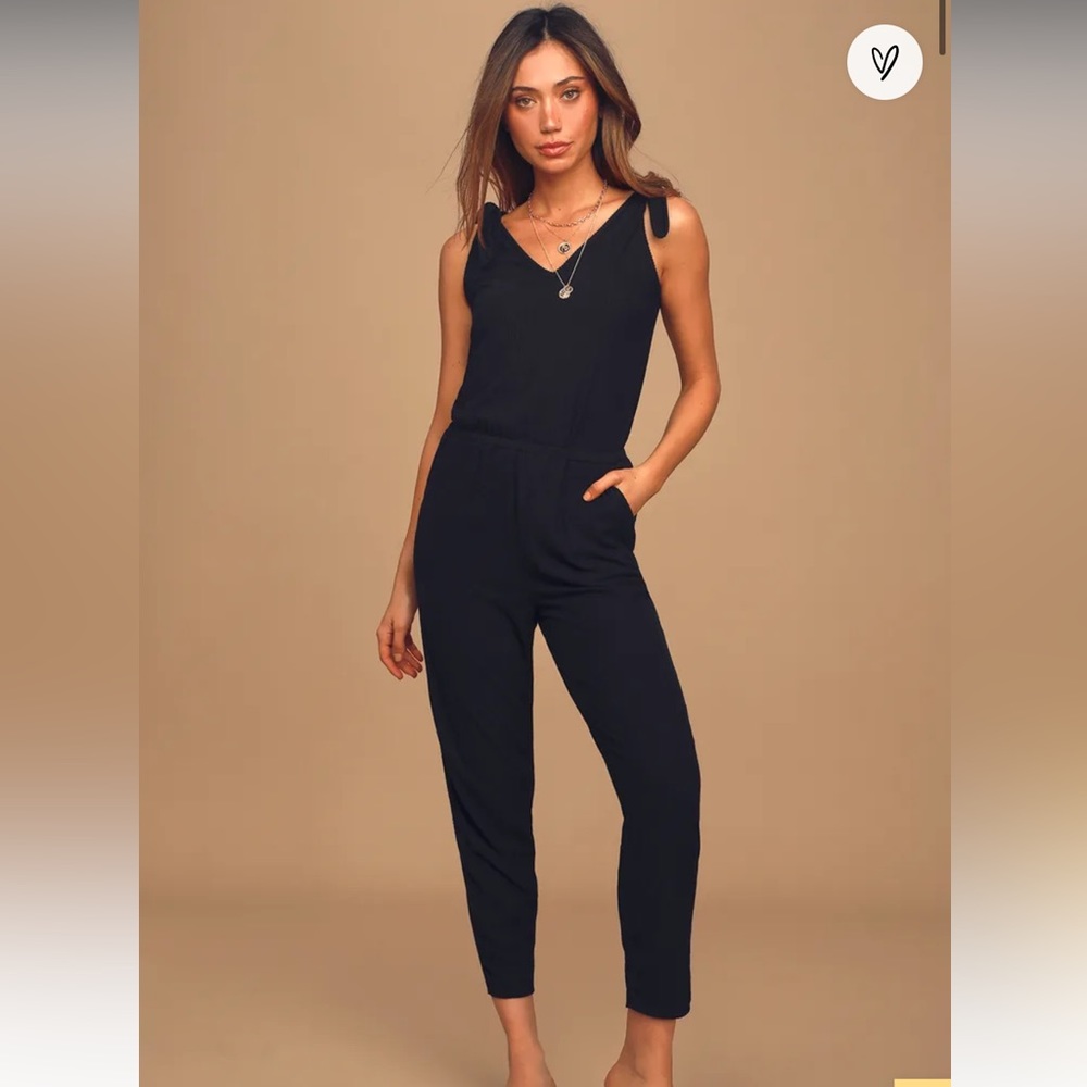 Belmore Black Ribbed Sleeveless Jumpsuit